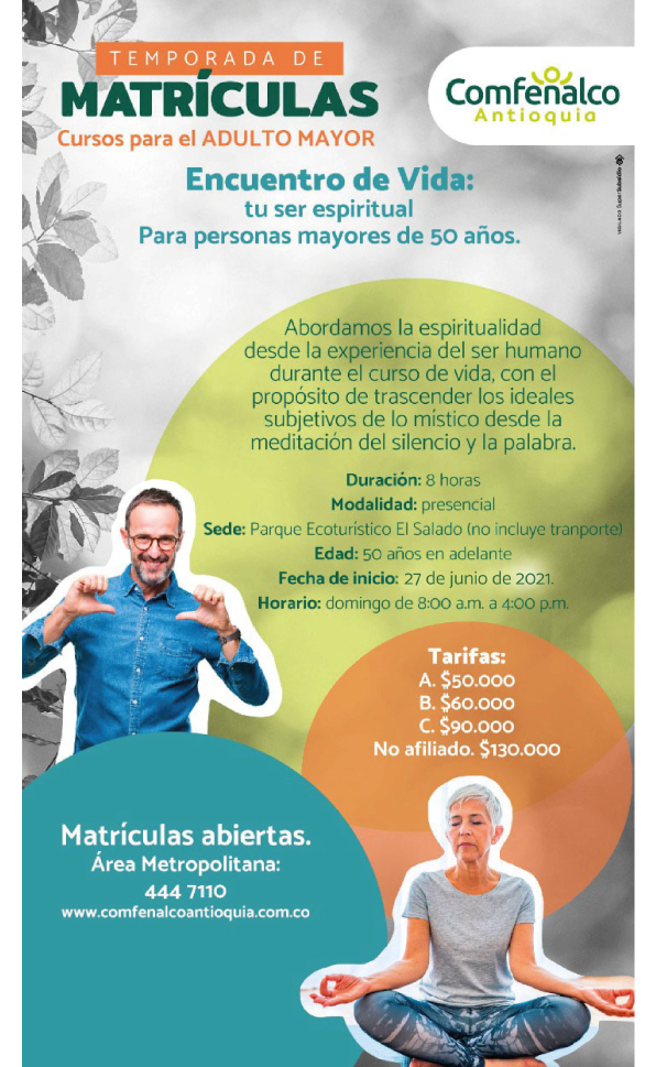 Matrículas curso para el adulto mayor