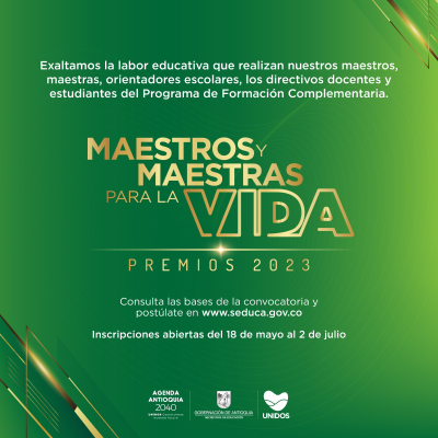 Invitación convocatoria Premio Maestros y Maestras para la Vida 2023