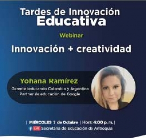 Innovación + creatividad este miércoles en Tardes de Innovación Educativa